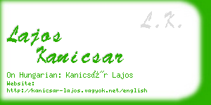 lajos kanicsar business card